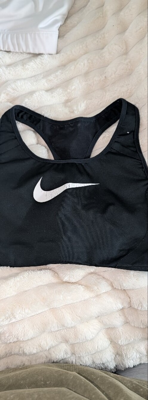 Nike Black Sports Bra with White Swoosh Logo